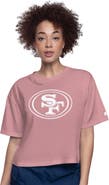 STARTER Women's Starter  Pink San Francisco 49ers Play the Ball Boxy Cropped T-Shirt