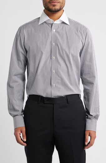 Modern Fit Stripe Cotton Poplin Dress Shirt