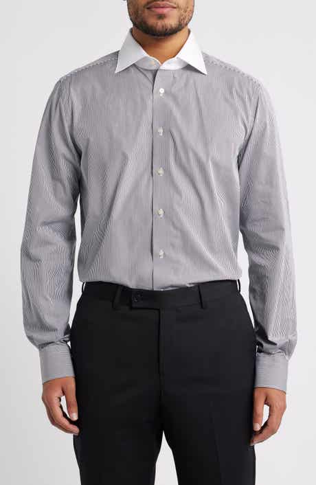 Modern Fit Stripe Cotton Poplin Dress Shirt