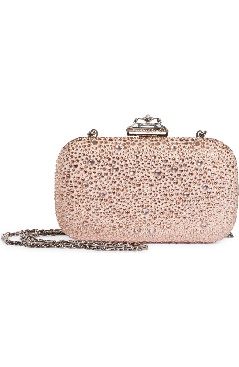 McQueen Alexander McQueen Spider Crystal Embellished Leather Clutch, Main, color,