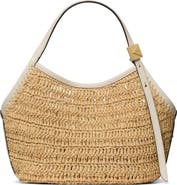 Kate Spade New York deco straw small tulip tote bag