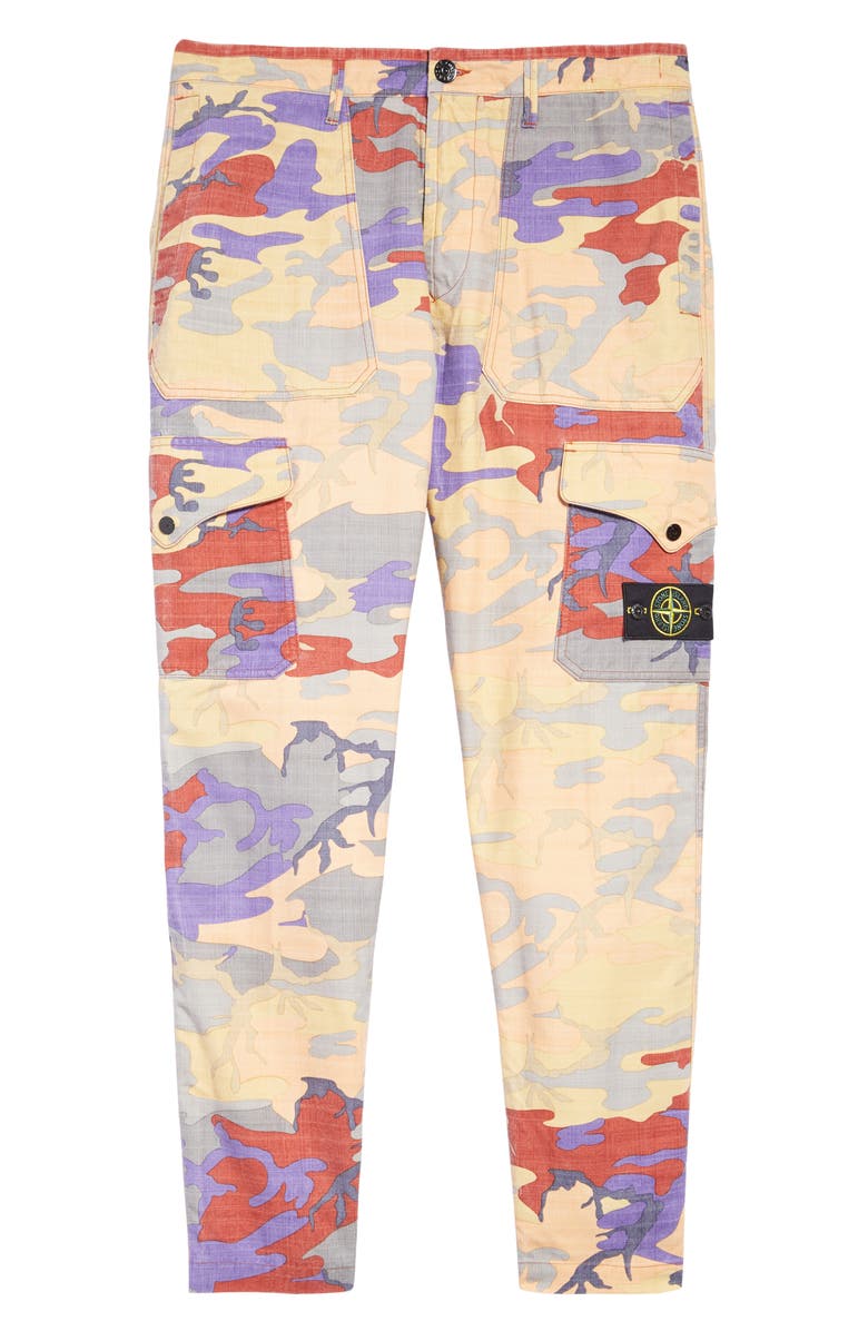 Stone Island Heritage Camo Nylon Ripstop Cargo Pants, Alternate, color, 