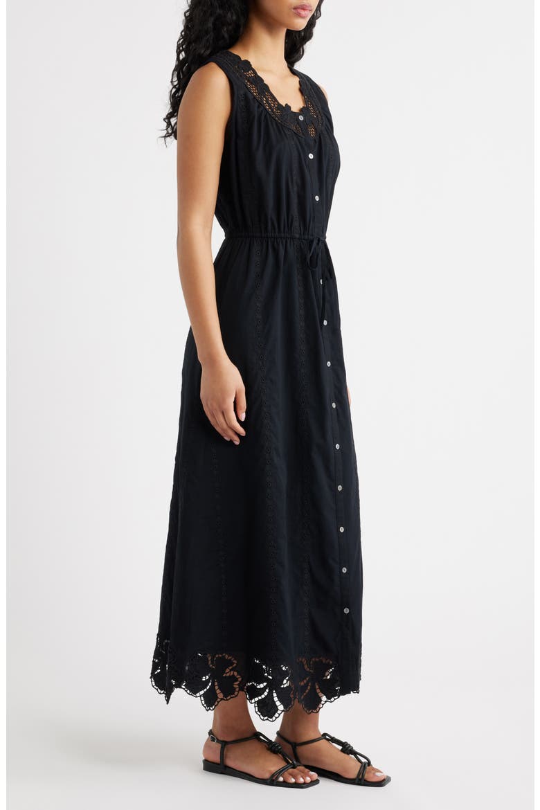 Lorina Cotton Maxi Dress, Alternate, color, BLACK