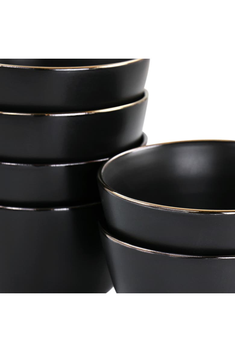 Paul 6 Piece Stoneware Bowl Set, Alternate, color, Black