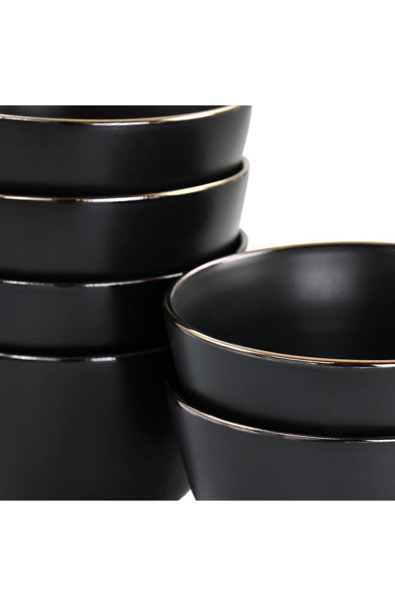Elama Paul 6 Piece Stoneware Bowl Set, Alternate, color, Black