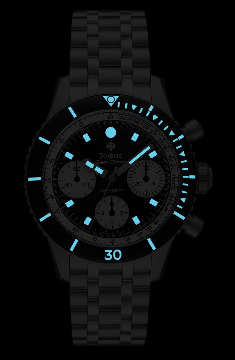 Zodiac Sea-Chron Automatic Stainless Steel Watch, 42mm, Alternate, color, Silver