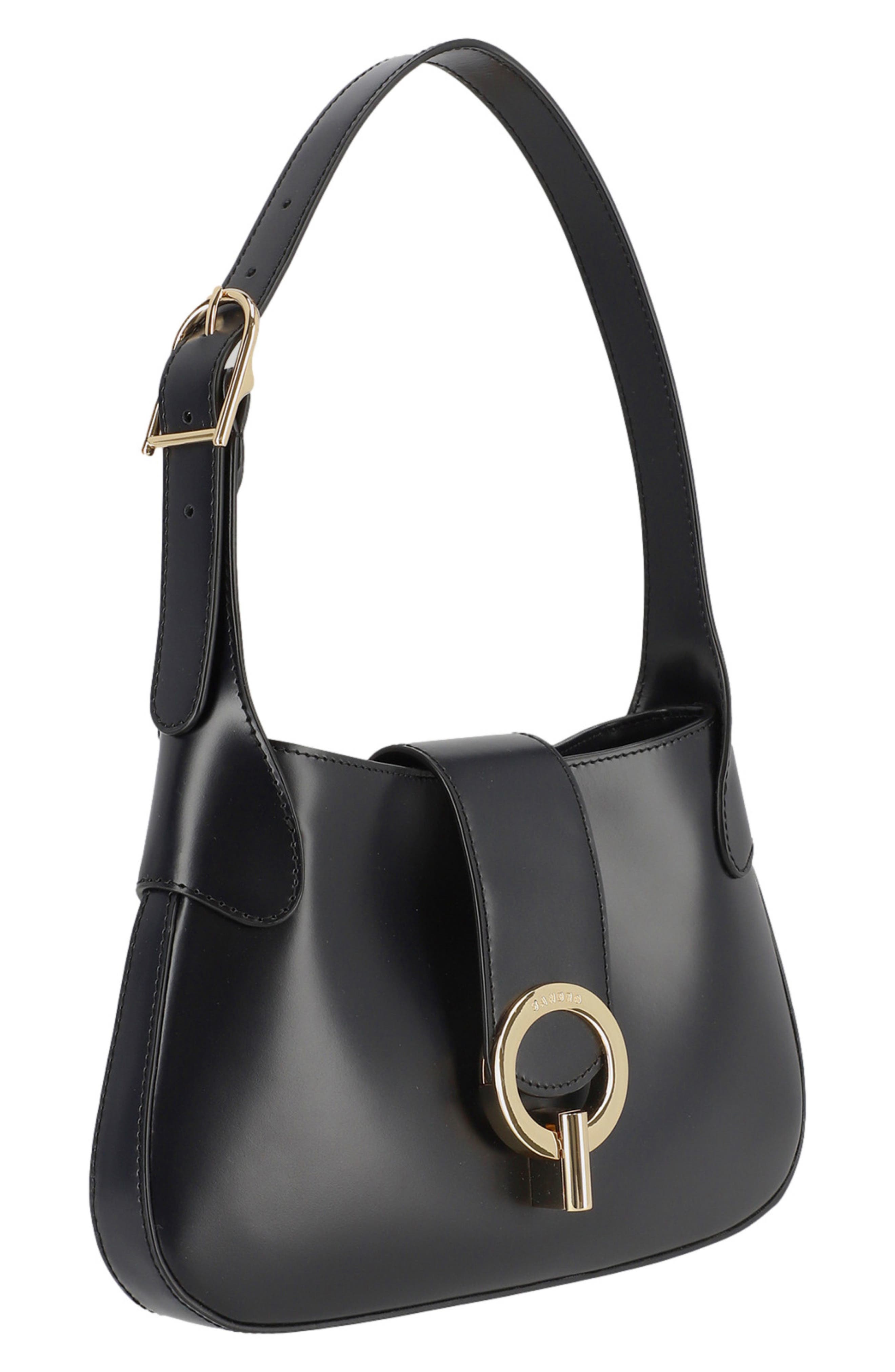 SANDRO Sweet Janet Leather Shoulder Bag, Alternate, color, 
