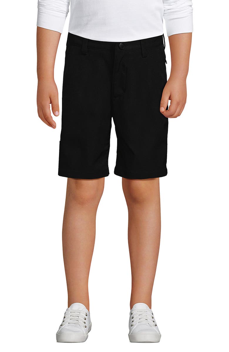 Lands' End School Uniform Boys Active Chino Shorts, Alternate, color, Black