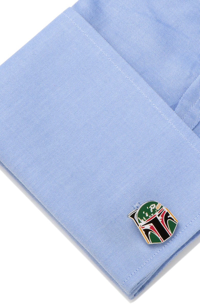 Cufflinks, Inc. Boba Fett Cuff Links & Tie Bar Set, Alternate, color, Green