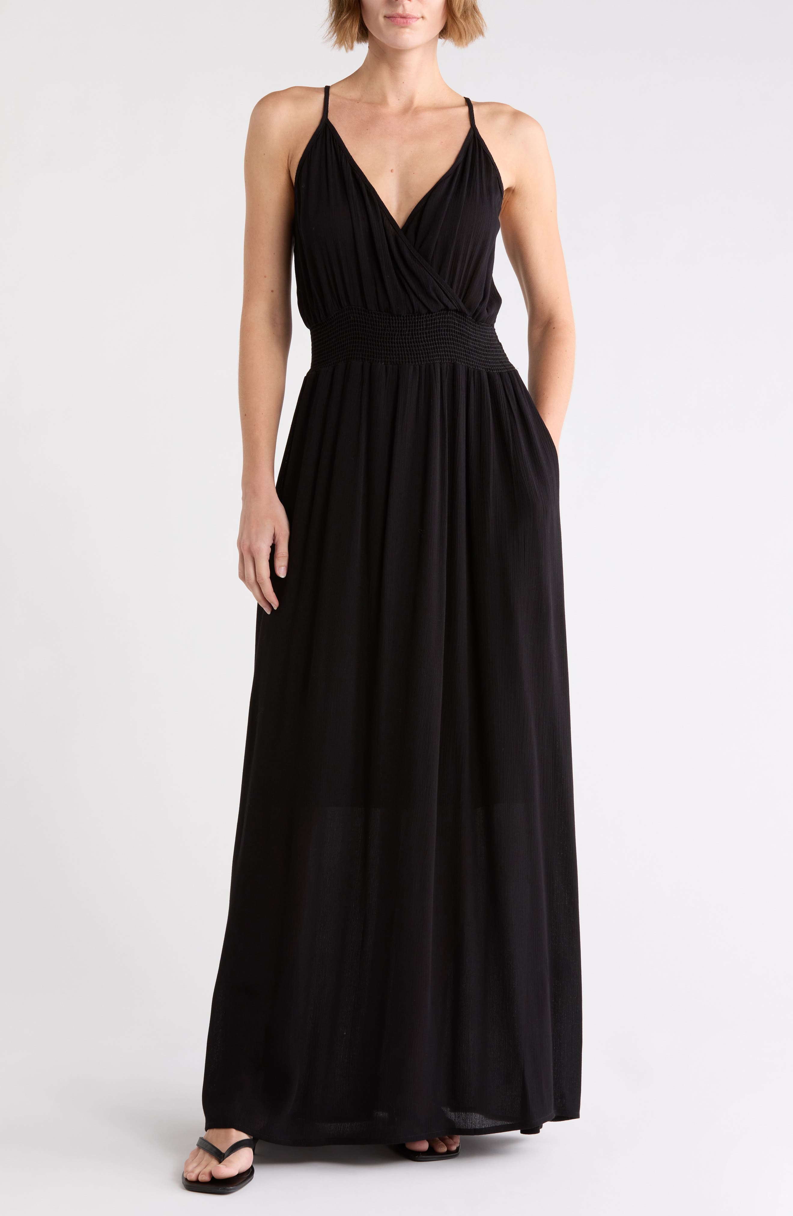 Spaghetti Strap Gauze Maxi Dress