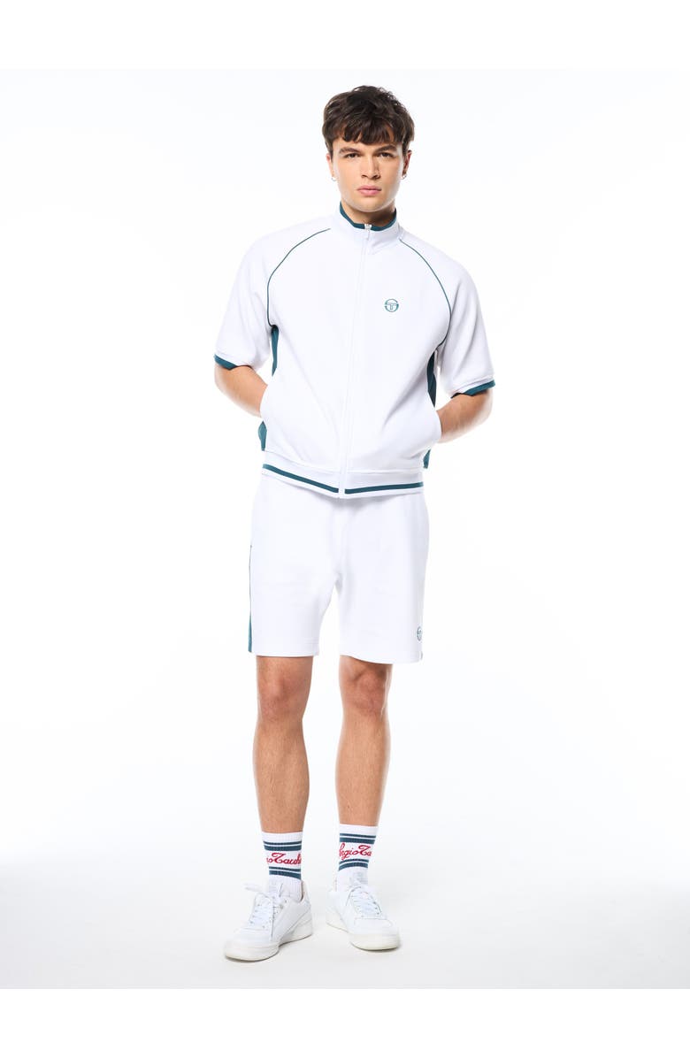 Sergio Tacchini Pannello Short Sleeve Track Jacket, Alternate, color, Brilliant White