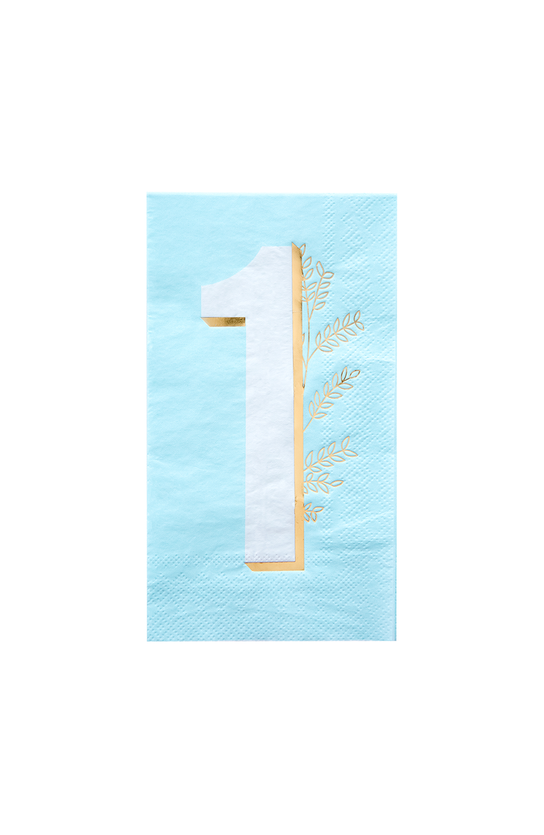 Jollity & Co First Birthday Guest Napkins, Main, color, Blue