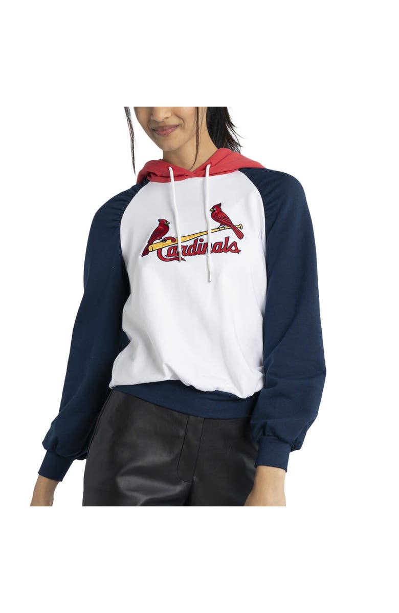 LUSSO Women's Lusso White St. Louis Cardinals Marlowe Tri-Blend Raglan Pullover Hoodie, Main, color, White