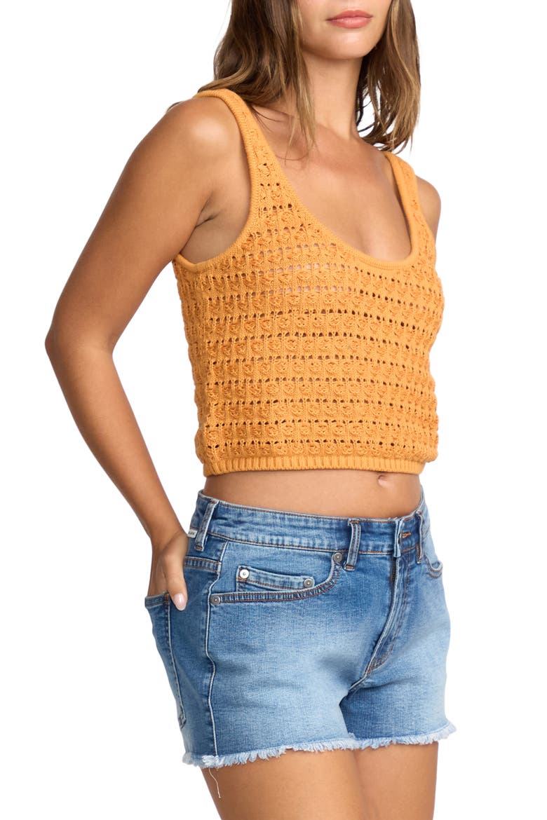 Open Stitch Crop Sweater Tank, Alternate, color, CLAY