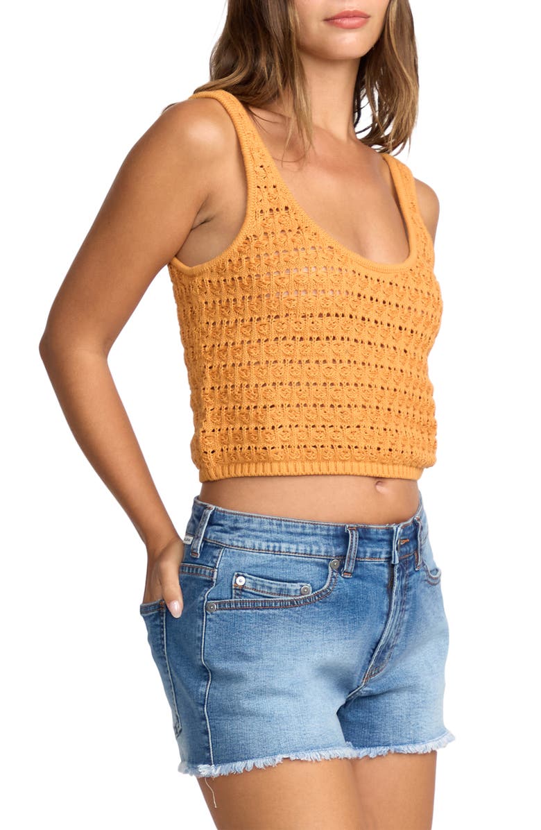 Billabong Open Stitch Crop Sweater Tank, Alternate, color, Clay