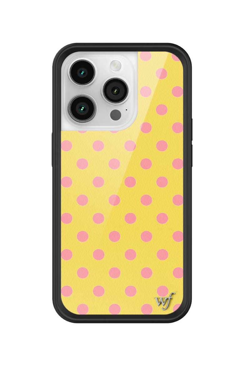 Polka Dot | Yellow and Pink iPhone Case, Alternate, color, Yellow