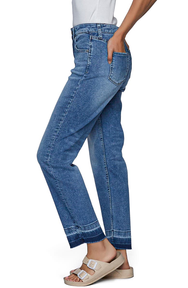 HINT OF BLU High Waist Release Hem Boyfriend Jeans, Alternate, color,
