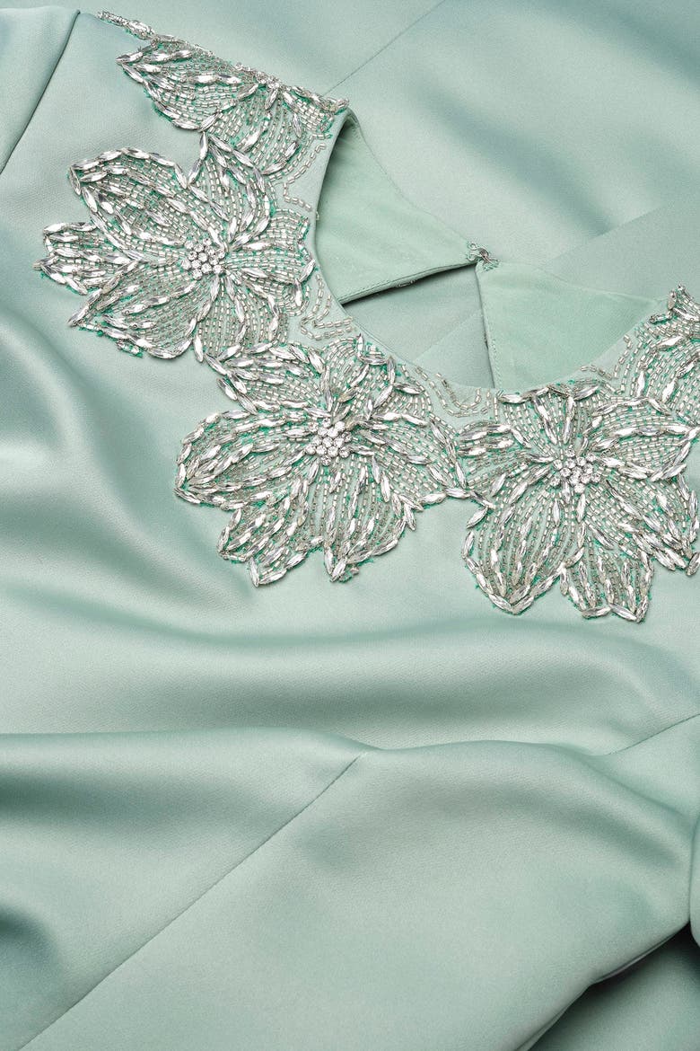 Sorelia Floral Beaded Gown, Alternate, color, Whispering Sage