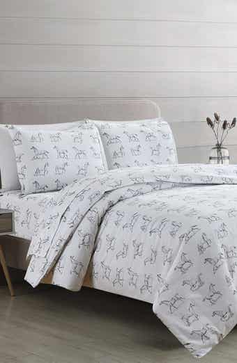 MELANGE HOME Horse Print 400 Thread Count Cotton Duvet Set