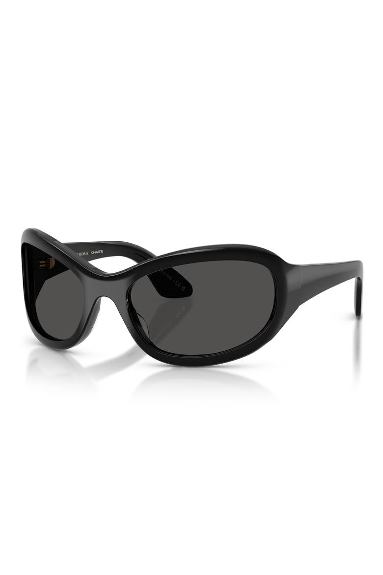 64mm Khaite Oval Sunglasses, Alternate, color, BLACK / GREY