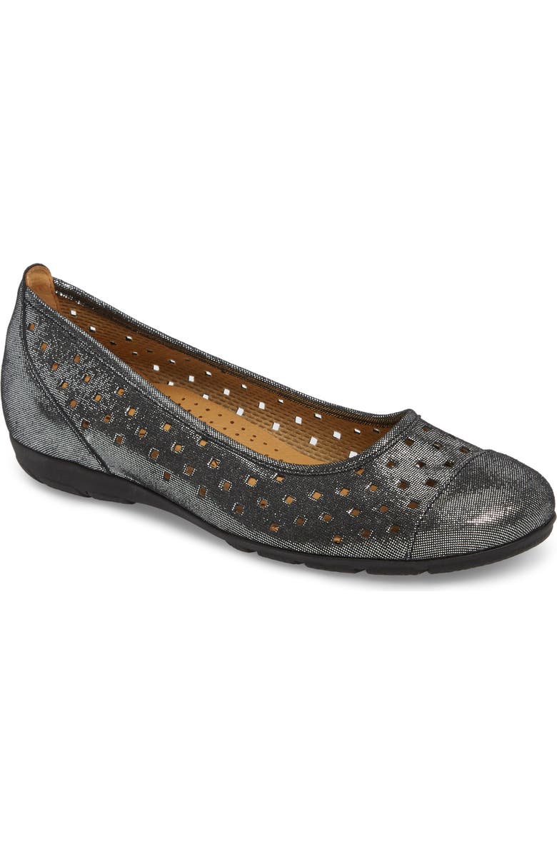 Gabor Perforated Ballet Flat, Main, color,