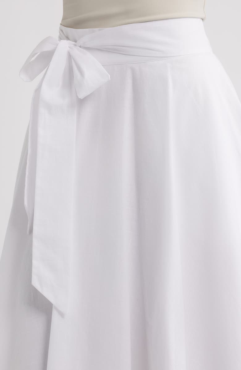 Tahari ASL Tie Waist Midi Skirt, Alternate, color, Ivory