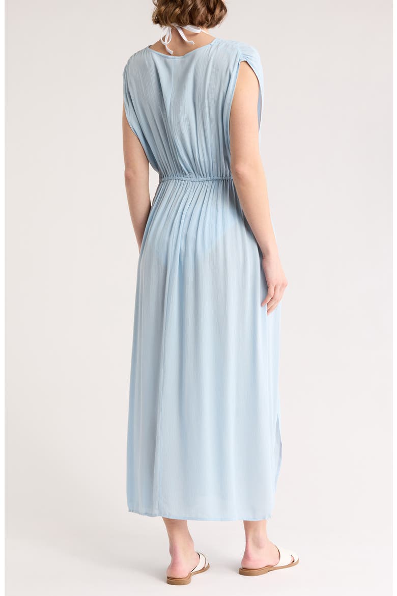 V-Neck Front Tie Cover-Up Maxi Dress, Alternate, color, BLUE