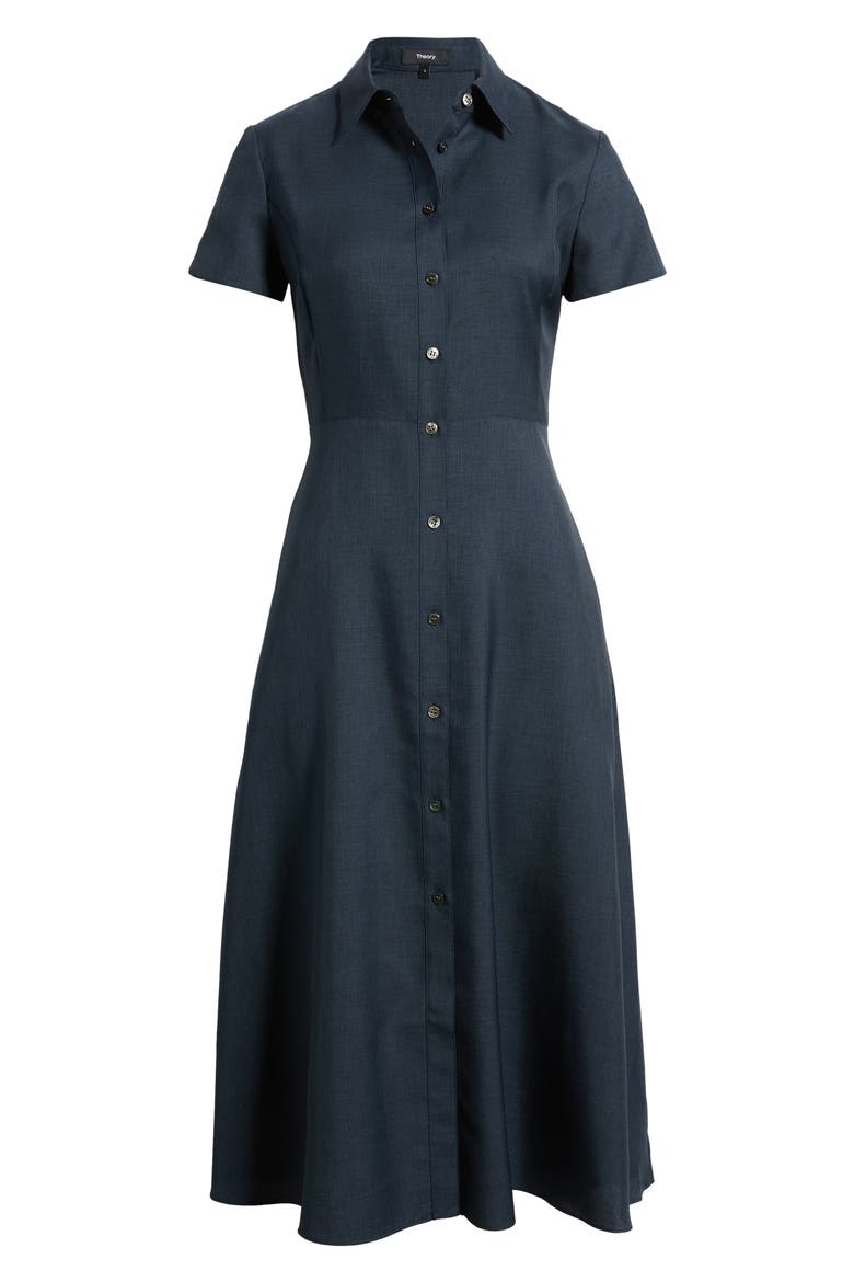 City Fit & Flare Midi Shirtdress, Alternate, color, NOCTURNE NAVY
