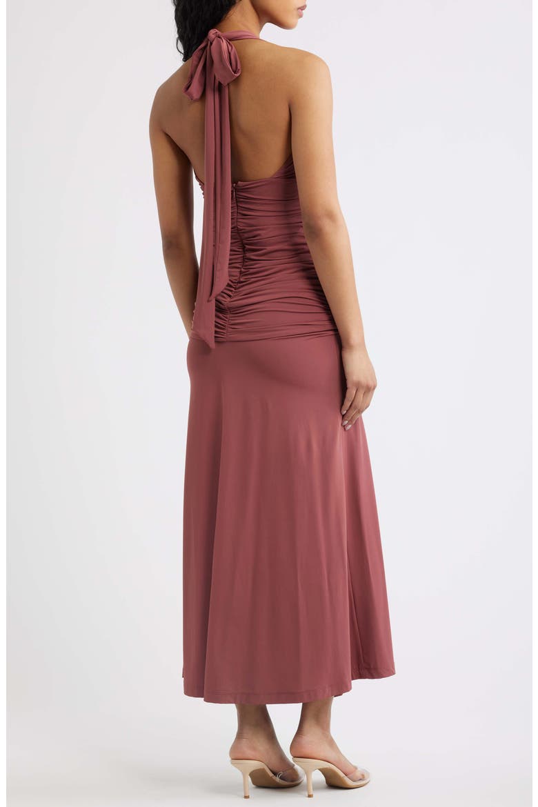 womens halter neck maxi dress Steph | White Halter-Neck Tailored Maxi Dress Club L London