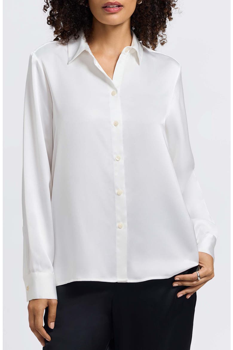 Bianca Satin Shirt, Main, color, ECRU
