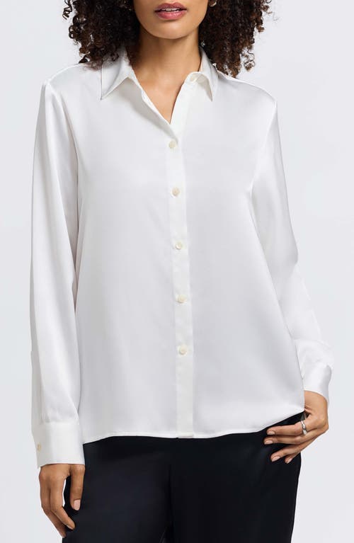 Foxcroft Bianca Satin Shirt In White