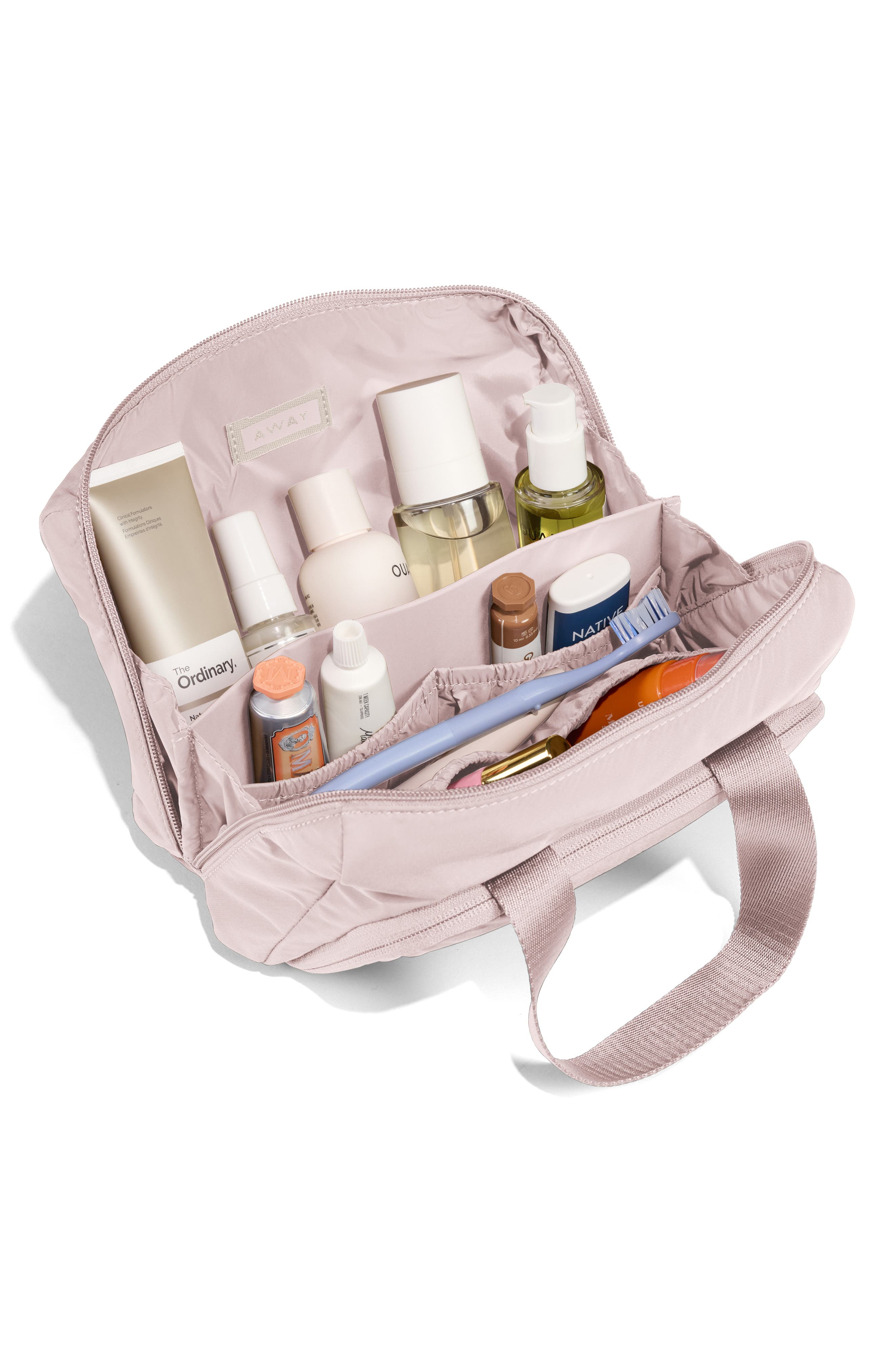 Featherlight Cosmetics Bag, Alternate, color, BLUSH PINK
