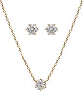 Bearfruit Jewelry Sterling Silver 18k Gold Plated Estelle Necklace & Earring Set Trendy