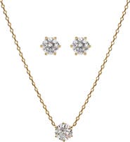 Bearfruit Jewelry Sterling Silver 18k Gold Plated Estelle Necklace & Earring Set Trendy