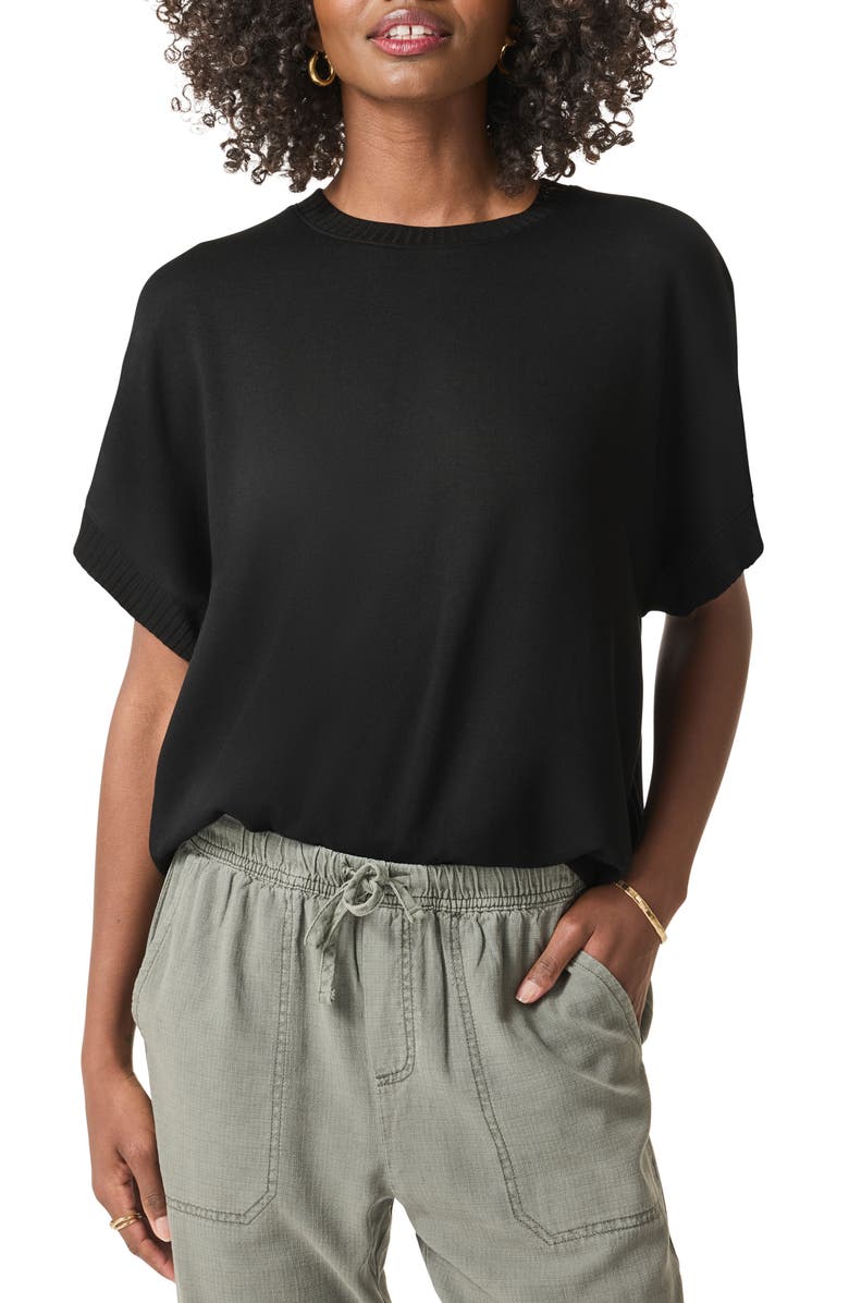 Splendid Supersoft Short Sleeve Sweatshirt, Main, color, Black