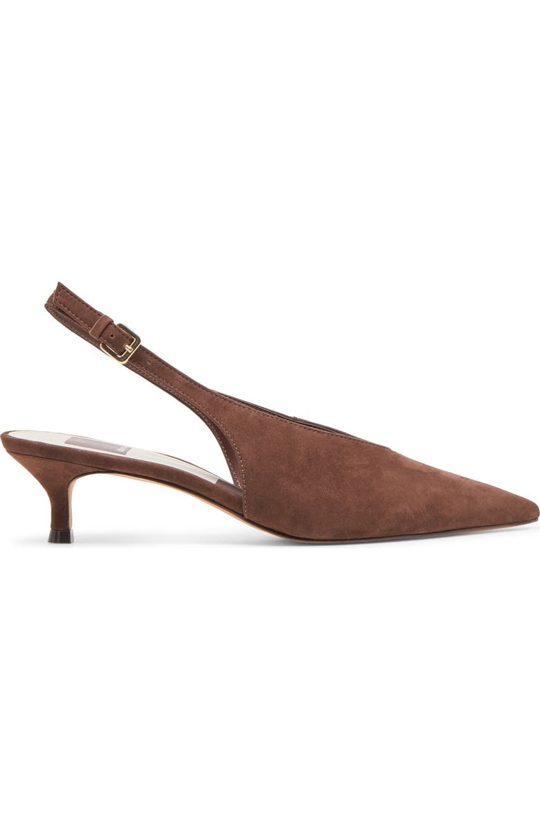 Dolce Vita Alenna Slingback Pointed Toe Kitten Heel Pump, Alternate, color, Dk Brown Suede
