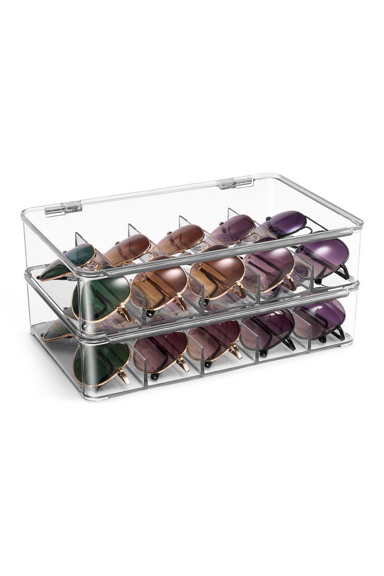2-Pack Stackable Clear Eyewear Cases, Alternate, color, CLEAR