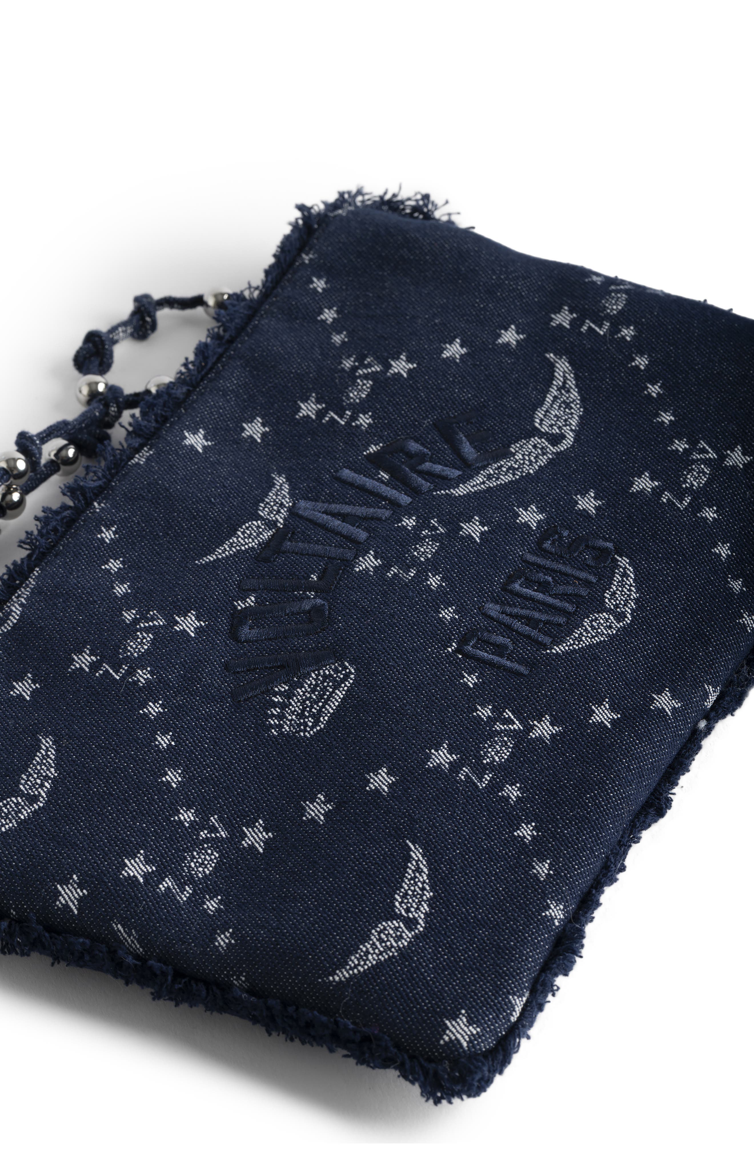 Zadig & Voltaire Angel Denim Clutch, Alternate, color, Silent