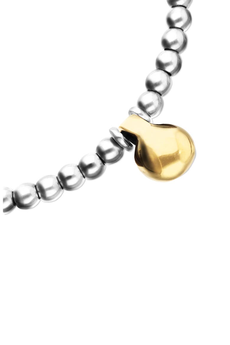 Necklace of medium spheres plated in sterling silver and large dial plated in 18k gold, Alternate, color, Gold