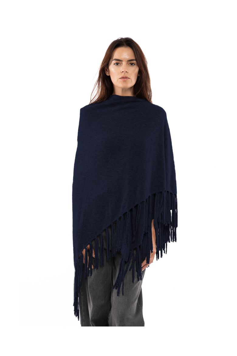 Pure Cashmere Fringe Wrap, Main, color, Night Blue