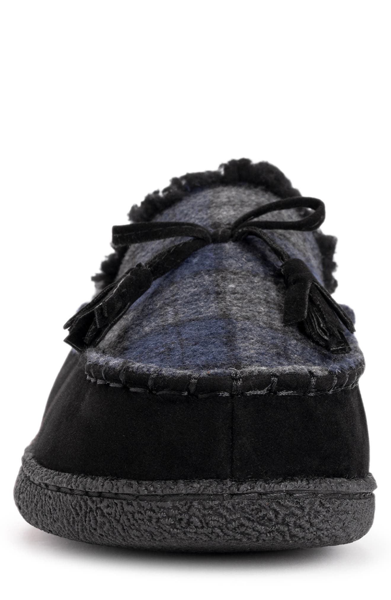 MUK LUKS Tanver Plaid Faux Shearling Lined Moccasin Slipper, Alternate, color, 