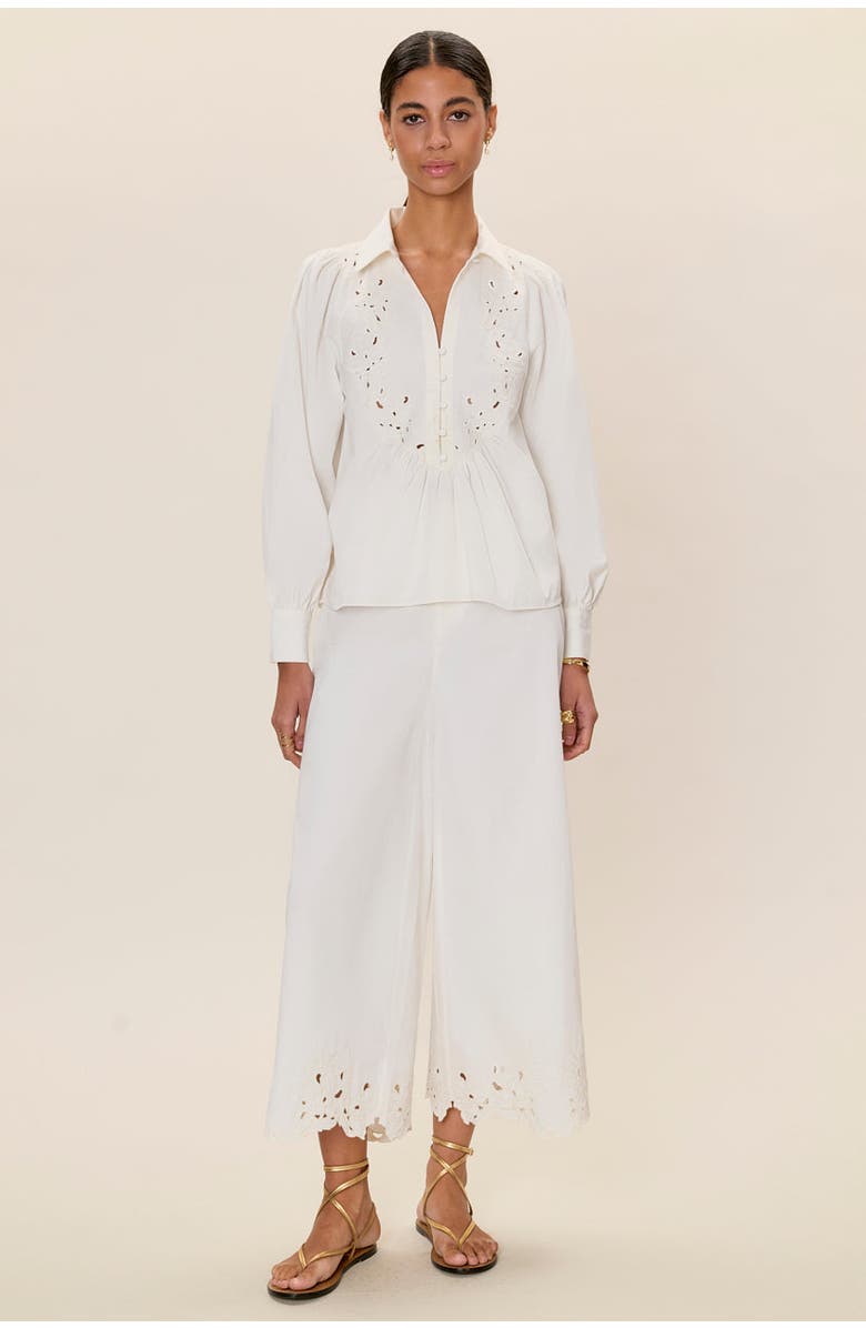 Rebecca Taylor Rachelle Pop Over Blouse, Alternate, color, Ivory