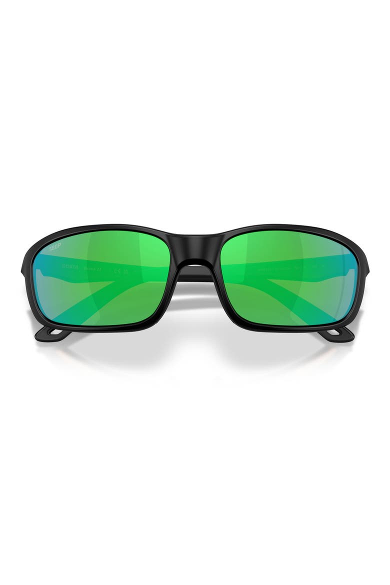 Brine II 59mm Polarized Rectangular Sunglasses, Alternate, color, BLACK / GREEN MIRROR