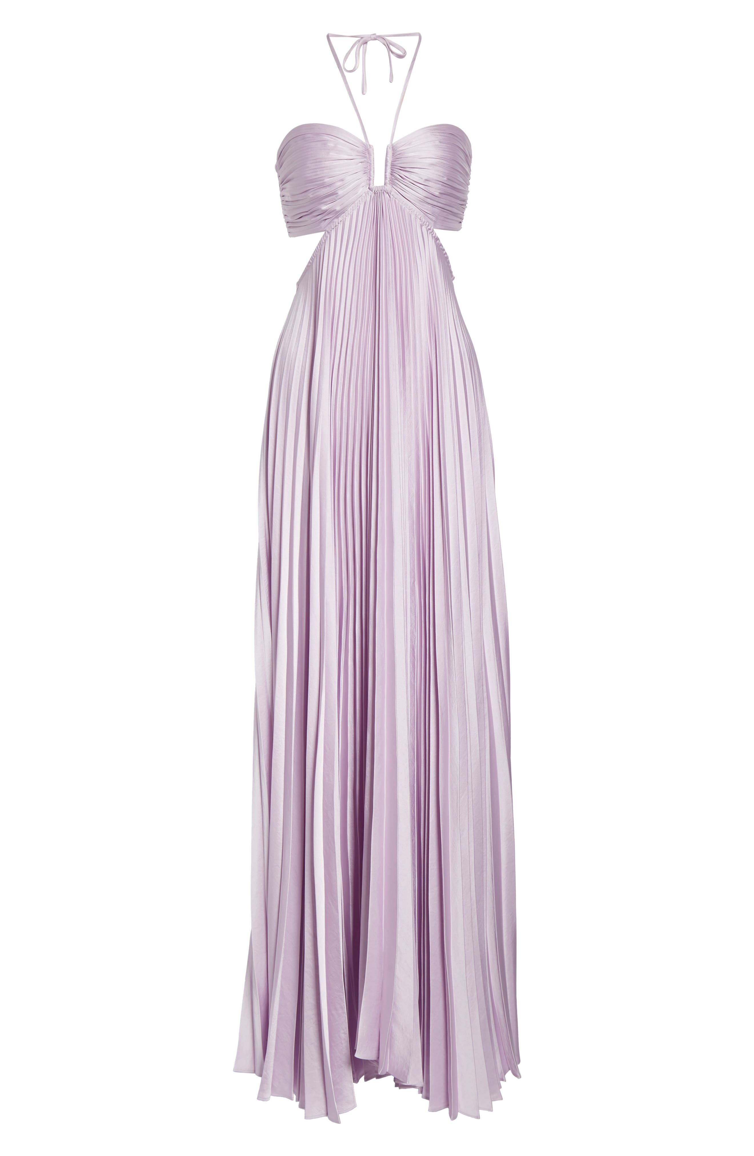 alc moira cut out dress A.L.C. Moira Pleated Maxi Dress | Purple | Size 10