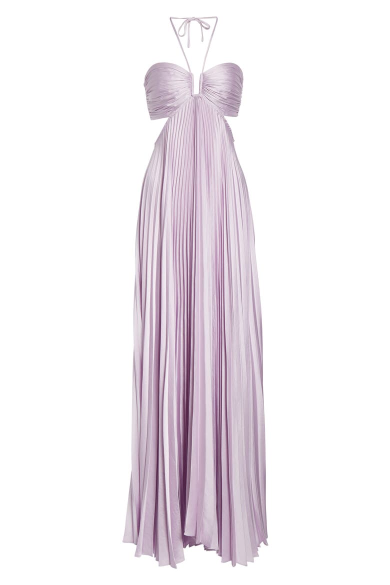 Moira Pleated Cutout Maxi Dress, Alternate, color, LILAC
