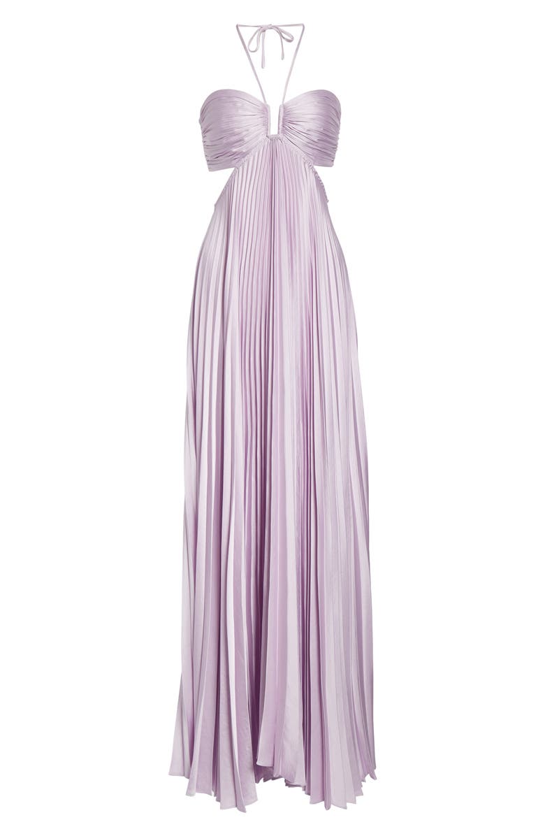 A.L.C. Moira Pleated Cutout Maxi Dress, Alternate, color, Lilac
