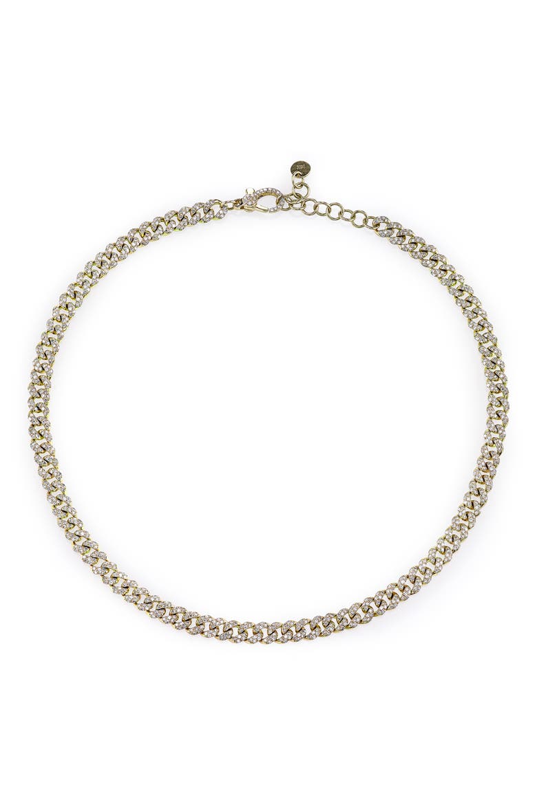 Mini Pavé Diamond Link Choker Necklace, Main, color, YELLOW GOLD