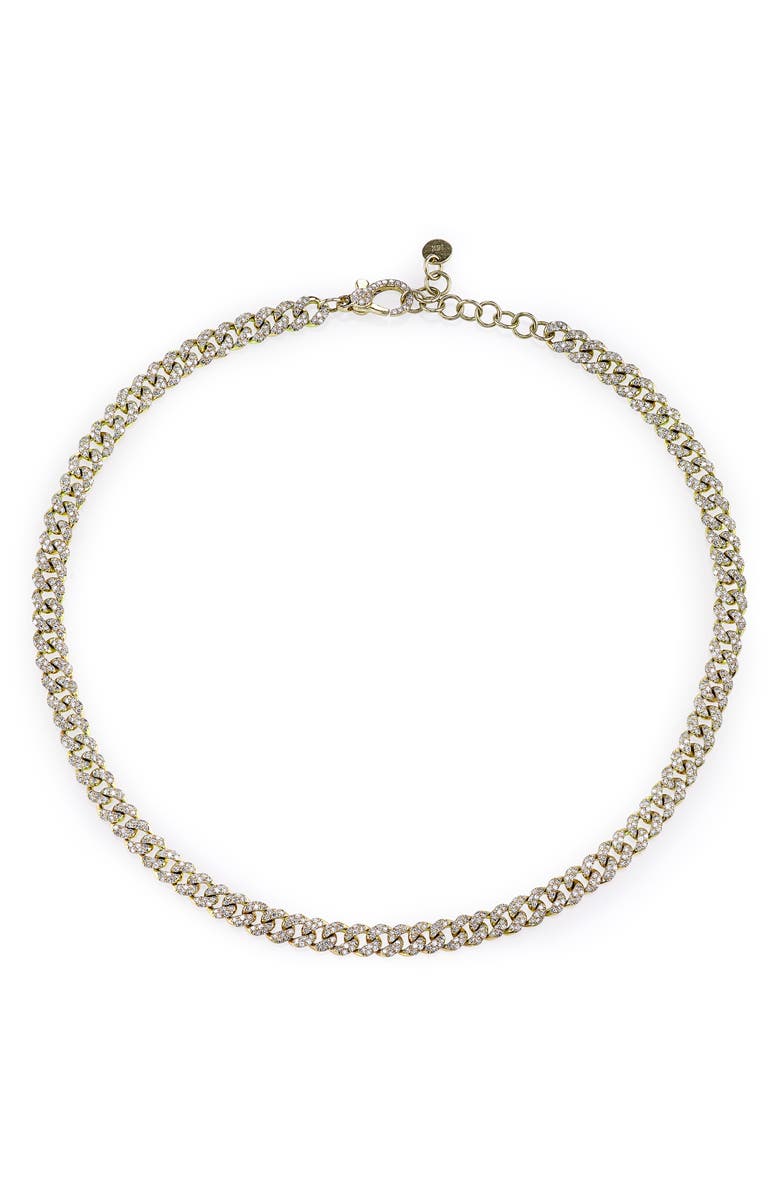 SHAY Mini Pavé Diamond Link Choker Necklace, Main, color, Yellow Gold