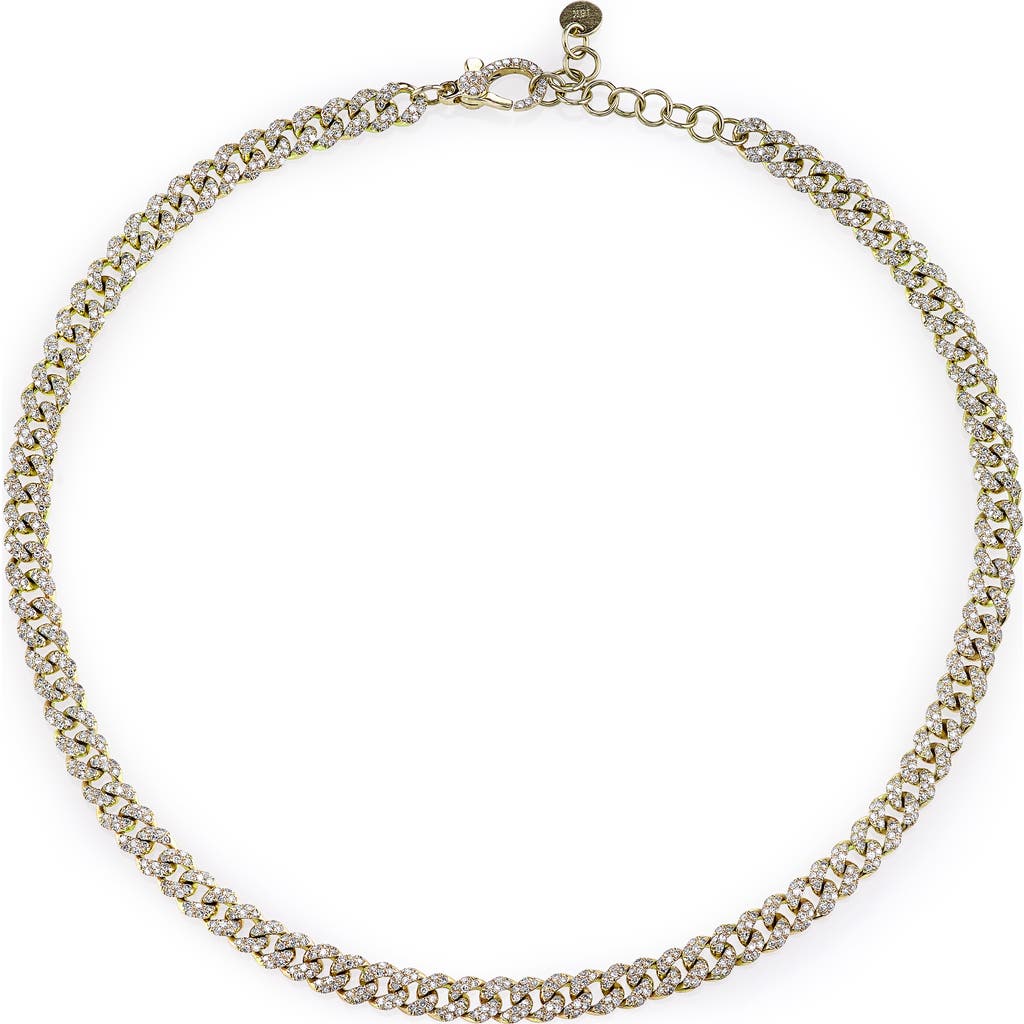 SHAY Mini Pavé Diamond Link Choker Necklace in Yellow Gold  product