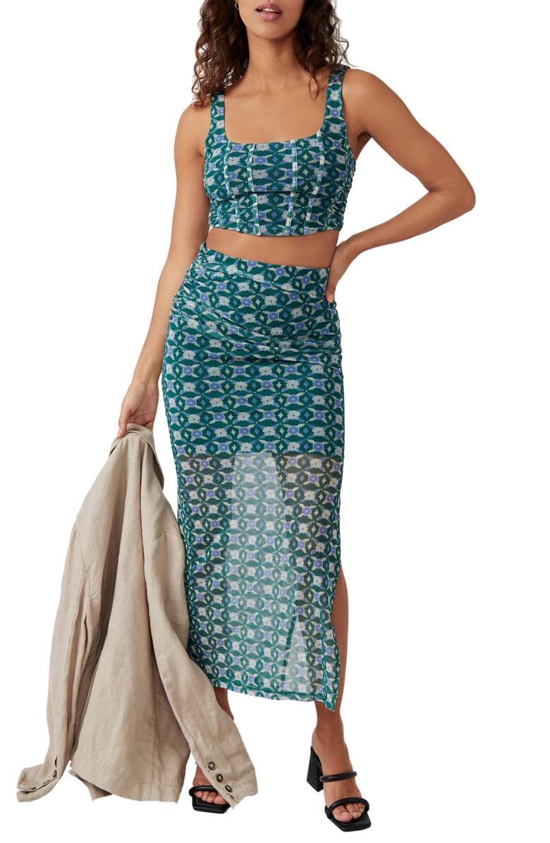 Free People Galaxy Floral Crop Top & Skirt Set, Main, color, 